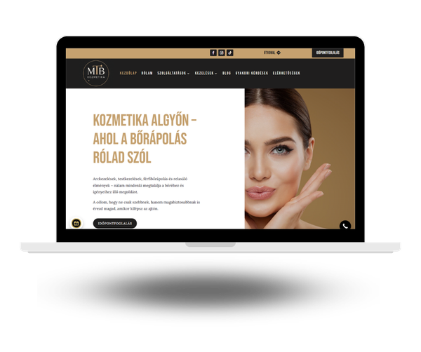 MTB Kozmetika weboldal — Code Lane Studio referencia