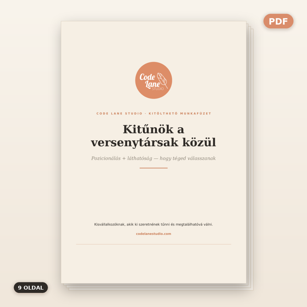 Kitűnök a versenytársak közül — pozicionáló munkafüzet